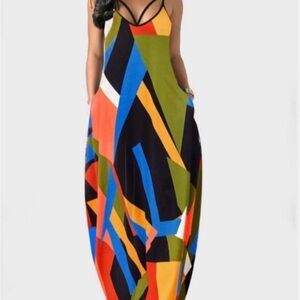 lovely maxi dress, very relax for travel, multi colors, Size Medium